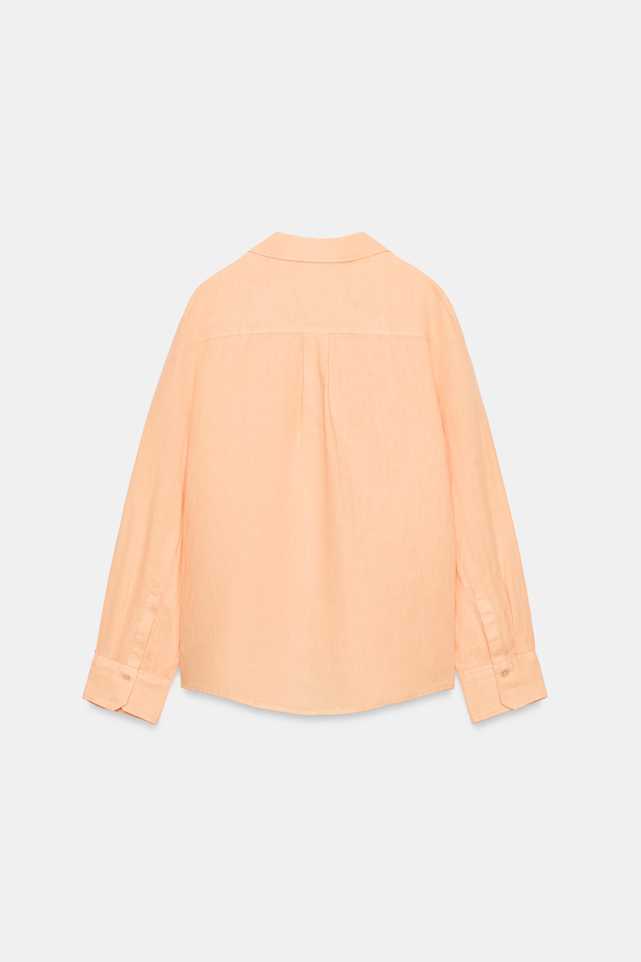 100% LINEN SHIRT WITH POCKET ZW COLLECTION